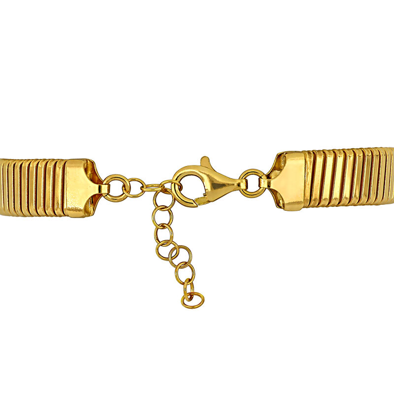 Cubic Zirconia Omega Flower Bracelet in Gold Plated image number null